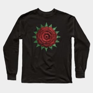 Graphic Rose Scratched Long Sleeve T-Shirt